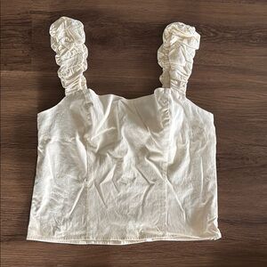 NWT Abercrombie & Fitch Crepe Ruffle Strap Top